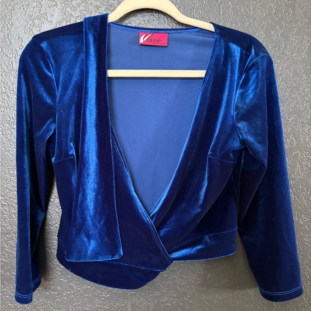 Blue Velvet Wrap Top